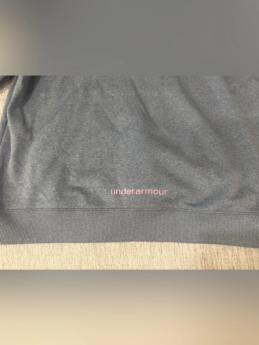 Under Armour Women's Charcoal Hoodie with Pink Logo